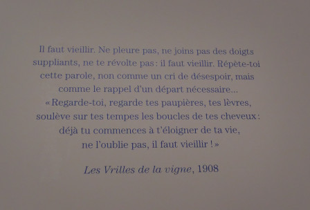 Une citation de Colette sur le fait d'accepter la vieillesse.